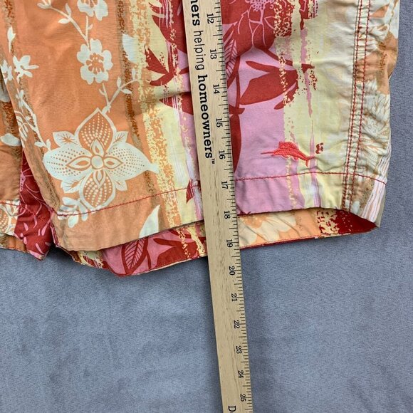 Tommy Bahama Mens Swim Trunks Large Red Orange Pink Floral Shorts Hawaiian Beach - Picture 6 of 10